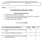 Geography Rivers Assessment