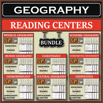 Preview of Geography Series: Reading Centers Bundle