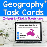 Geography Skills & Continents and Oceans Digital Task Cards