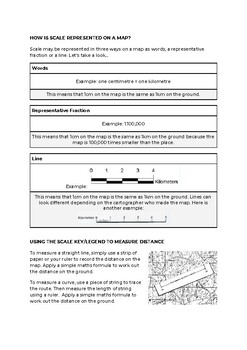 geography skills map reading scale distance worksheet australian map