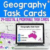 Geography Skills Task Cards Continents & Oceans Printable 