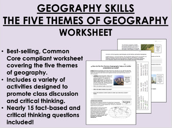 Preview of Geography Skills - The Five Themes of Geography worksheet