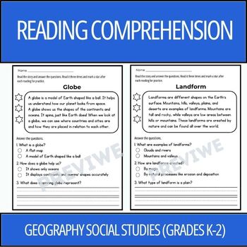 Preview of Geography Social Studies Reading Comprehension Activity (Grades K-2)