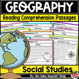 Geography Social Studies Reading Comprehension Passages K-