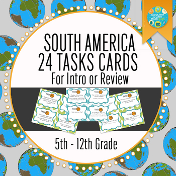 Preview of South America Geography, South America Task Cards