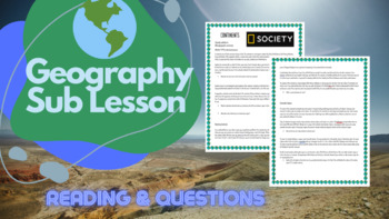 Preview of Geography Substitute Lesson (works for Pre-AP World History & Geography)