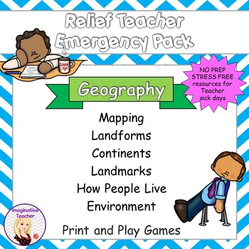 Preview of Geography Substitute / Relief Teacher Timesavers - AU and US versions!