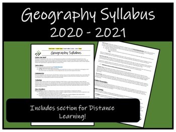 Preview of Geography Syllabus: 2020 - 2021