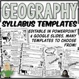 Geography, World Cultures, World Studies, and Generic Syll