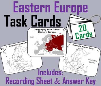 Preview of Eastern Europe Geography Task Cards Activity (Map Skills Unit)