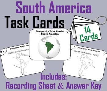 Preview of South America Task Cards Activity (World Geography Unit: Map Skills)