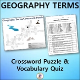 Geography Terms Crossword & Vocabulary Quiz