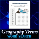 Geography Terms Word Search Puzzle