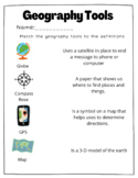 Geography Tools Matching Worksheet