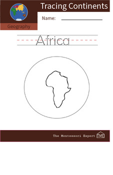 Preview of Geography: Tracing Names of Continents - Africa