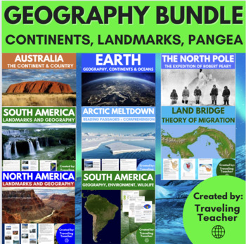 Preview of Geography Unit Bundle: Earth, Pangea, North & South America, Asia, Arctic, Poles