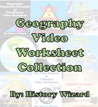 Preview of Geography Video Worksheet Collection