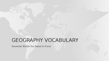 Preview of Geography Vocabulary