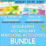 Geography Vocabulary Matching Activities BUNDLE