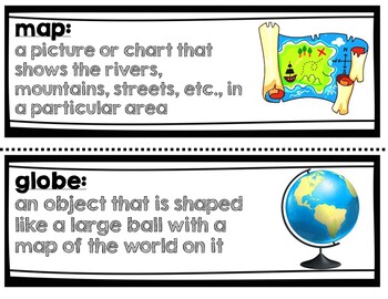 Preview of Geography Vocabulary Words 3rd grade NYC Passport to Social Studies Unit 1