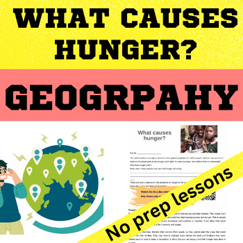 Preview of Geography | What Causes Hunger lesson activity worksheet