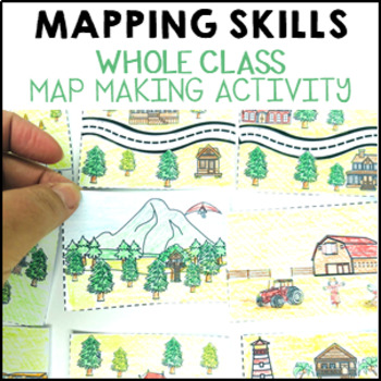 Preview of Map Making Geography Prepositional Whole Class Activity