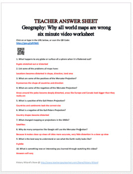 What In The World Is Wrong With This Map Worksheet Geography: Why all world maps are wrong six minute video worksheet