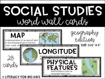 Preview of Geography Word Wall Cards