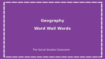 Preview of Geography Word Wall Words