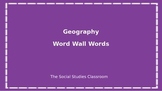 Geography Word Wall Words