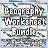 Geography Worksheet Bundle