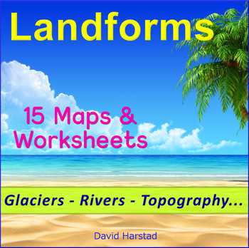 Preview of Geography Worksheets - 15 Landforms & Maps