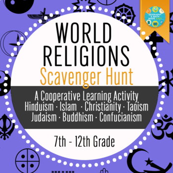 Preview of Geography, World Religions Scavenger Hunt Game
