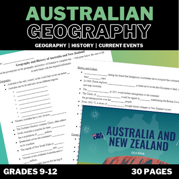 Preview of Geography and History of Australia and New Zealand with Guided Notes