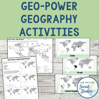 Preview of World Geography and Map Skills Set: Country Flashcards, Slideshows, and Quizzes