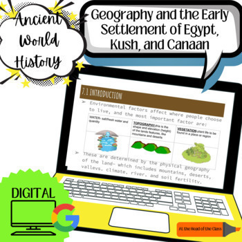 Preview of Geography and Settlement of Egypt, Kush, and Canaan DIGITAL Reading & Notes