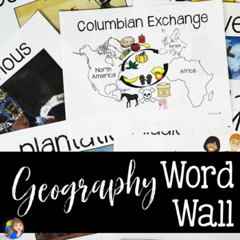 Preview of Geography and World Cultures Word Wall Terms for a Year