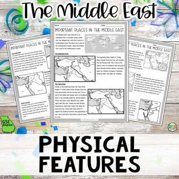 Preview of Geography in Southwest Asia Reading Activity Packet (SS7G5, SS7G5a) GSE