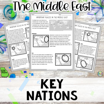 Preview of Geography in Southwest Asia Reading Activity Packet (SS7G5, SS7G5b) GSE