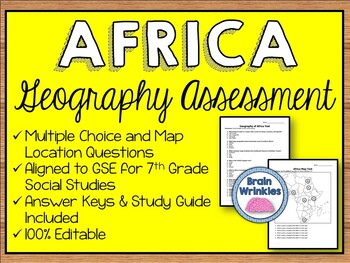 Preview of Geography of Africa Assessment (SS7G1, SS7G2, SS7G3, SS7G4)