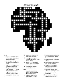 Preview of Geography of Africa Crossword