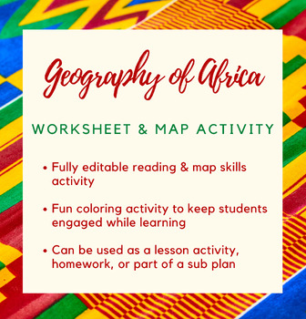 Preview of Geography of Africa: Map Activity Worksheet