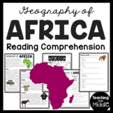 Geography of Africa Reading Comprehension Worksheet Contin