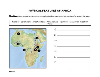 Preview of Geography of Africa (SS7G1) Worksheets