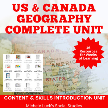 Preview of United States of America & Canada Geography COMPLETE UNIT