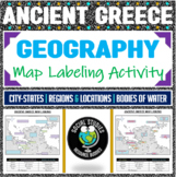 Geography of Ancient Greece Map Labeling Activity & Answer