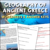 Geography of Ancient Greece Reading Worksheets and Answer Keys