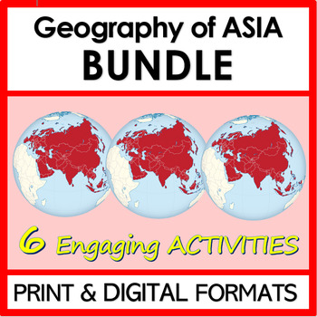 Preview of Geography of Asia BUNDLE | 6 Engaging Mapping, Geography & Puzzle Activities