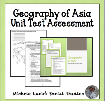 Preview of Geography of Asia Unit Study Guide & Test