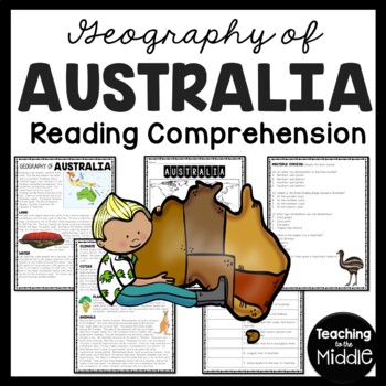 Preview of Geography of Australia Reading Comprehension Worksheet Continent Studies